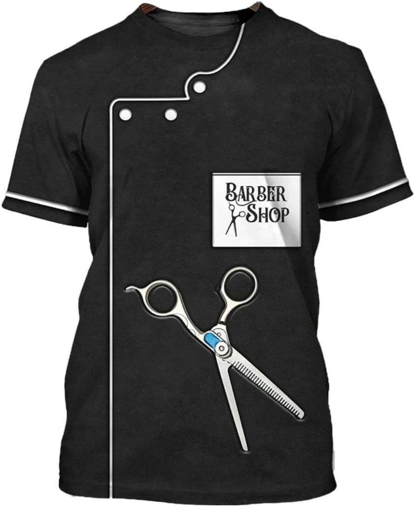 تي شيرت ثلاثي الابعاد مخصص لمتجر الحلاق من لا بيرلا تيك، قميص مخصص باسم صالون الحلاقة للرجال والنساء، هوديز صالون الحلاقة هدية لمصففي الشعر XXL