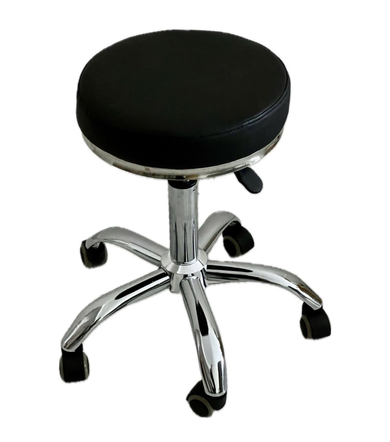 Rolling Stool Chair PU Leather Height Adjustable Swivel Drafting Work SPA Shop Salon Stools with Wheels Office Chair-Clinic