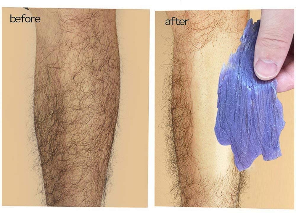 Hair Removal Hard Wax Beans Natural Hot Film Full-Body Depilatory Wax Beads for Women Men (Lavender)