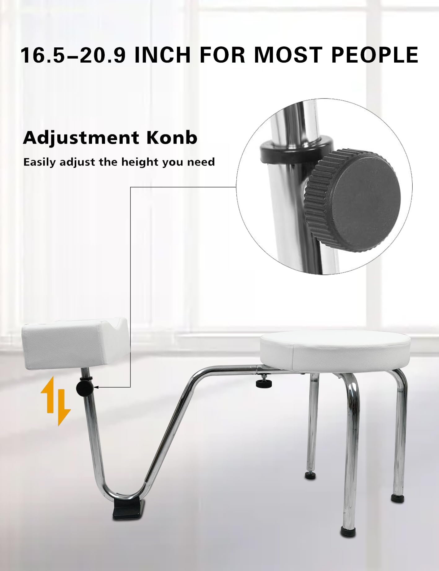 Pedicure Stool, Adjustable Tattoo Leg Arm Rest Stand Leather Foot Stool Chair Manicure Technician Footrest Nail Station for Beauty Salon Nail Shop&Nail Techs Pedicure Stool Spa (White)