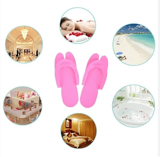 12 Pairs Disposable Foam Slippers Salon Spa Pedicure Sandals Free size Multi Color
