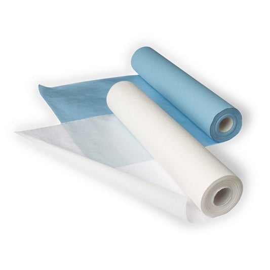 2 ROLL Disposable Spa Bed Sheets – Waterproof Non-Woven Massage Table Sheet Protector, White & Blue Roll
