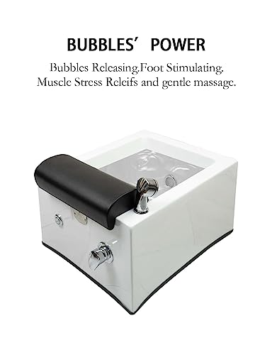 MEISHIDA Electric Pedicure Basin Foot Tub, Foot Shower Jacuzzi w/Drain, Heater, Large Size Tub for Foot Message (White-H022)