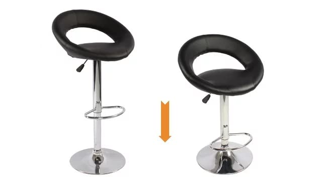 Adjustable Swivel Bar Stool 360 Round Shape (Black)