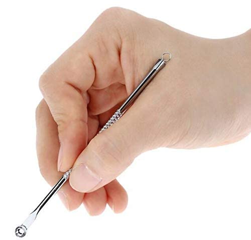 Stainless Blackhead Comedone Facial Acne Cleaner Double Ends Stainless Steel Pimple & Blackhead Remover Acne Extractor Remover Tool Safety Tool
