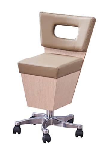 LUXURY Styling Stool with Adjustable height-Black leather (PU)