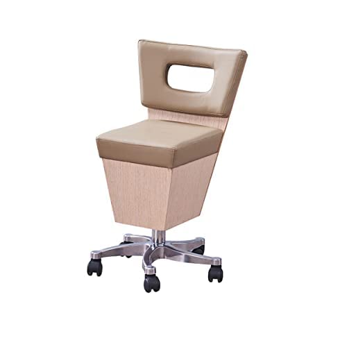 LUXURY Styling Stool with Adjustable height-Black leather (PU)