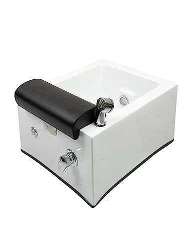 MEISHIDA Electric Pedicure Basin Foot Tub, Foot Shower Jacuzzi w/Drain, Heater, Large Size Tub for Foot Message (White-H022)