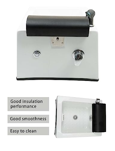 MEISHIDA Electric Pedicure Basin Foot Tub, Foot Shower Jacuzzi w/Drain, Heater, Large Size Tub for Foot Message (White-H022)