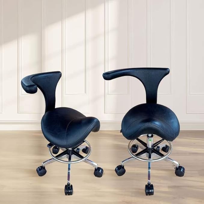 La Perla tech 360 Degree Saddle Stool ChairRolling Ergonomic Swivel Chair for Dental Office Massage Clinic Spa Salon, Medical Dentist Chair