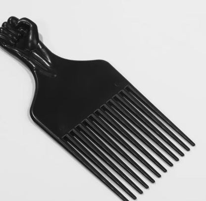 مشط احترافي باسنان متباعدة واسعة، اداة تصفيف شعر افريقية سوداء لتضفير الشعر Professional Hair Pick Comb with Wide-Spaced Teeth, Black Styling Tool Afro Braiding Rake Comb for Wig Natural African Thick Curly Long Short Hair