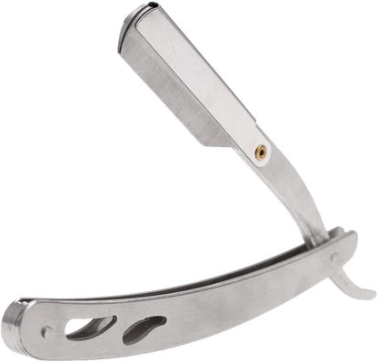 Stainless Steel Straight Edge Barber Razor Folding Shaving Shaver Without Blade