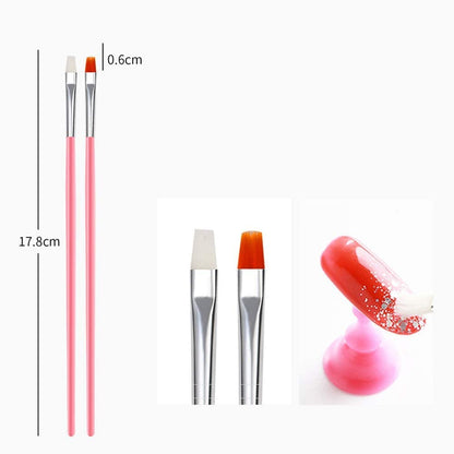 LA PERLA TECH 15 Pcs Brush For Manicure UV Gel Acrylic Nail Art Brush Tool Set For Manicure Drawing Pen Spot Nail Design Painting Pen white