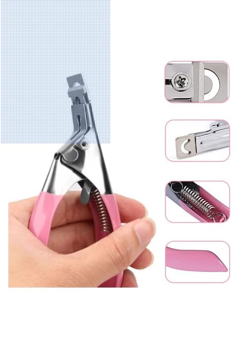 Nail Cutter for Acrylic Nails, Premium Metal Acrylic Nail Clippers Trimmer, False Fake Nail Tips French Shape Acrylic Nail Cutter for Salon Home Manicure