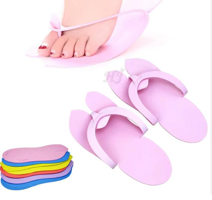 12 Pairs Disposable Foam Slippers Salon Spa Pedicure Sandals Free size Multi Color