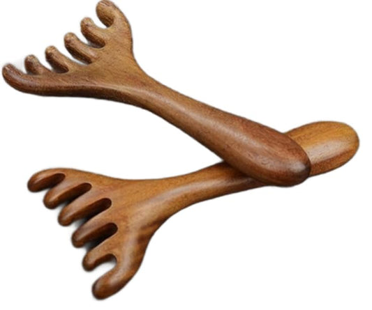 2 PICS Premium Wooden Scalp Massage Brush, Shampoo Brush, Wet and Dry, Scalp Massager for Reduces Dandruff and Stimulates Hair Growth