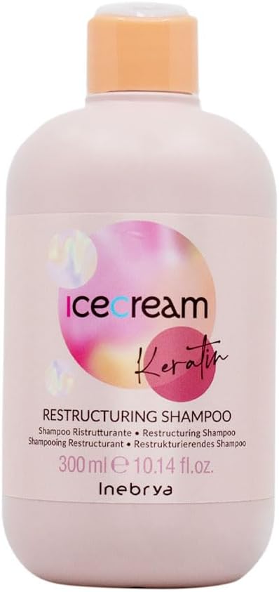 انيبريا شامبو اعادة هيكلة الكيراتين بالايس كريم - شامبو ريستروتورانت 300 مل Inebrya Ice Cream Keratin Restructuring Shampoo - Shampoo Ristrutturante 300ml
