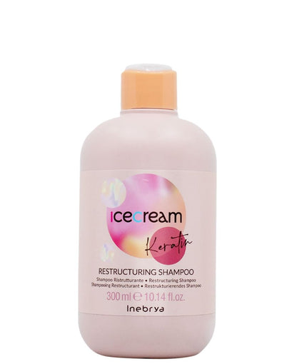 انيبريا شامبو اعادة هيكلة الكيراتين بالايس كريم - شامبو ريستروتورانت 300 مل Inebrya Ice Cream Keratin Restructuring Shampoo - Shampoo Ristrutturante 300ml