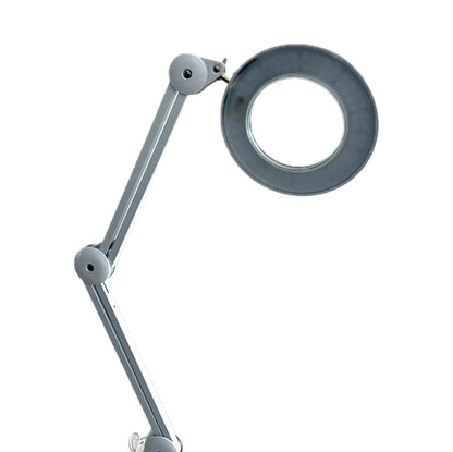 Magnifier Lamp Adjustable Swivel Arm -Facial Magnifying Lamp with Wheels, White