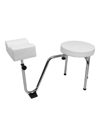 Pedicure Stool, Adjustable Tattoo Leg Arm Rest Stand Leather Foot Stool Chair Manicure Technician Footrest Nail Station for Beauty Salon Nail Shop&Nail Techs Pedicure Stool Spa (White)