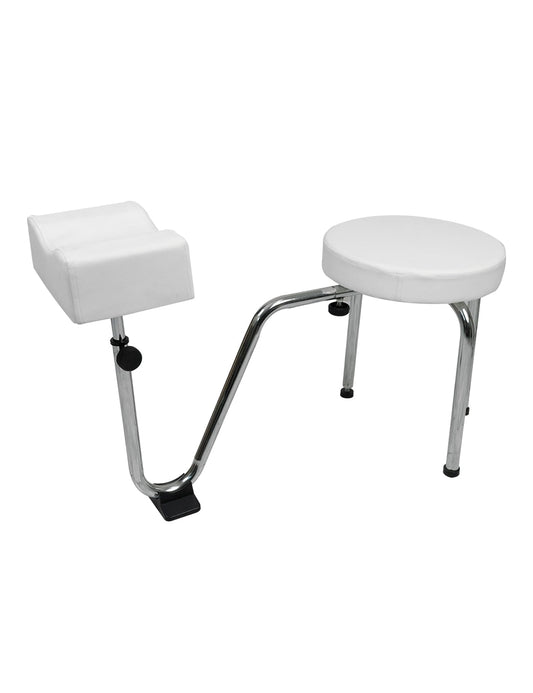 Pedicure Stool, Adjustable Tattoo Leg Arm Rest Stand Leather Foot Stool Chair Manicure Technician Footrest Nail Station for Beauty Salon Nail Shop&Nail Techs Pedicure Stool Spa (White)