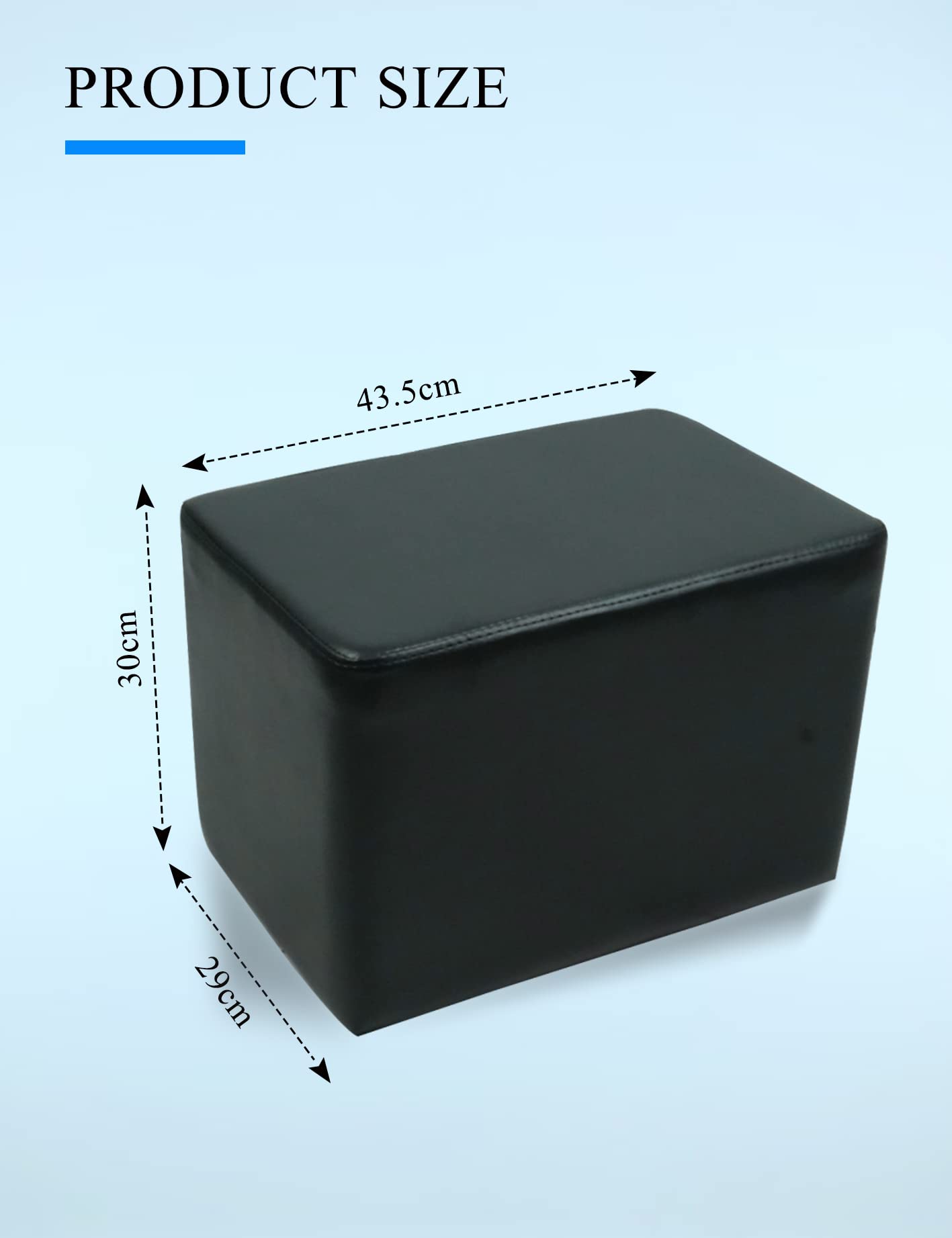 Waterproof Leather Ottoman: Stylish and Functional Foot Rest for Manicure Stores, Spas, Salons, and Barbershops (Black1)