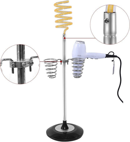 PROFESSIONAL Hair Dryer & Hairdresser Storage Tool, Stainless Steel FloorStanding Hair Dryer and Straightener Organizer Holder for Professional Barbershop Accessories Storage