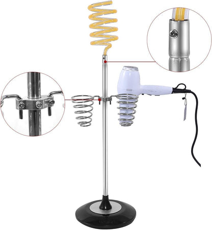 PROFESSIONAL Hair Dryer & Hairdresser Storage Tool, Stainless Steel FloorStanding Hair Dryer and Straightener Organizer Holder for Professional Barbershop Accessories Storage