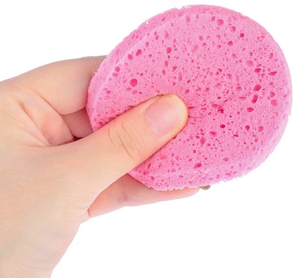 12 Pics Facial Sponges Cleansing Reusable Compressed Cellulose Face Sponge (Round)