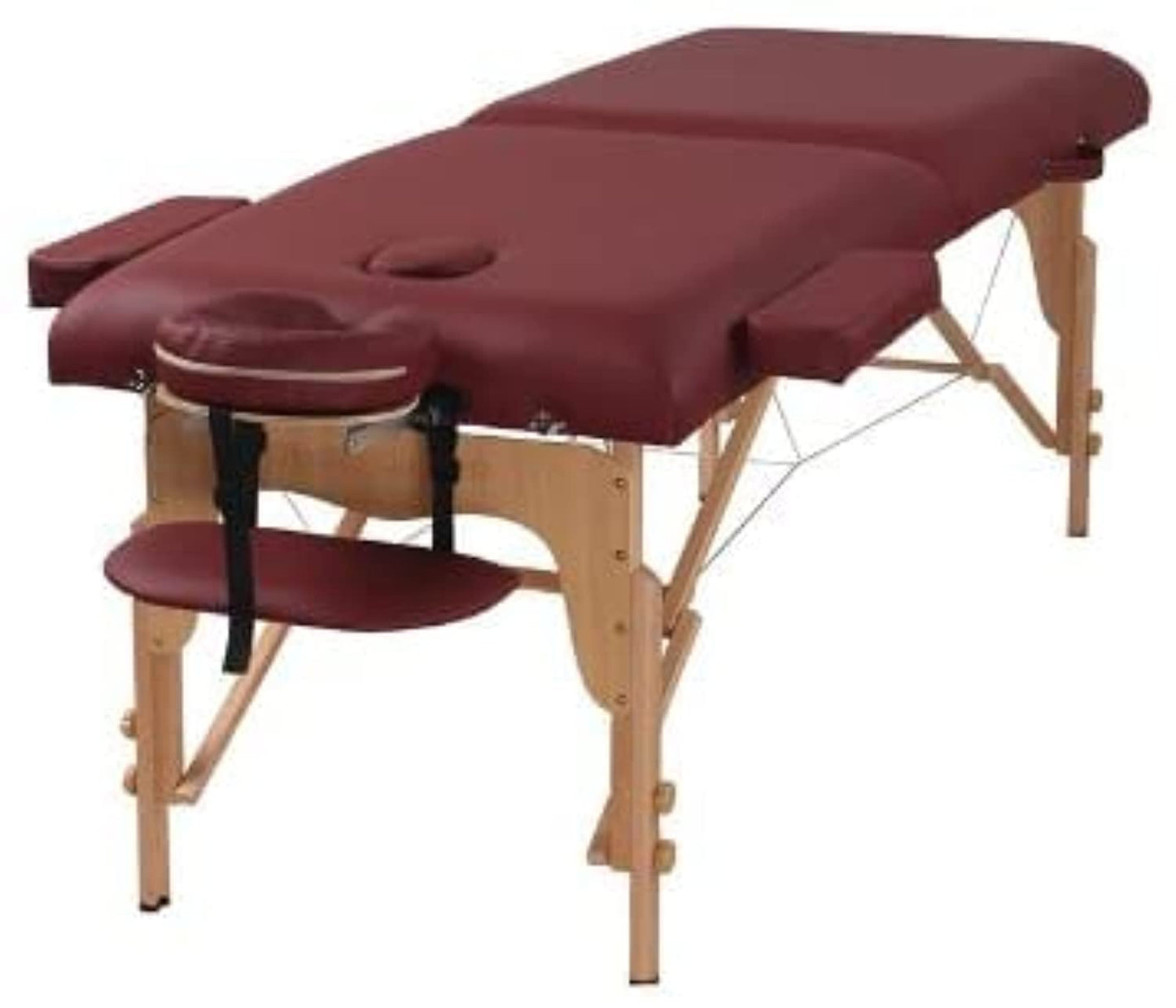 Professional Portable Massage Bed Heavy Duty Up to 250kg Loading Capacity (Burgundy, 186 x 70 x 59/80cm)