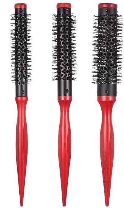3 BRUSH SET Hair Dryer Round Brush-Wooden -Roller Brush -Nylon Bristles Hair Styling Brush Comb