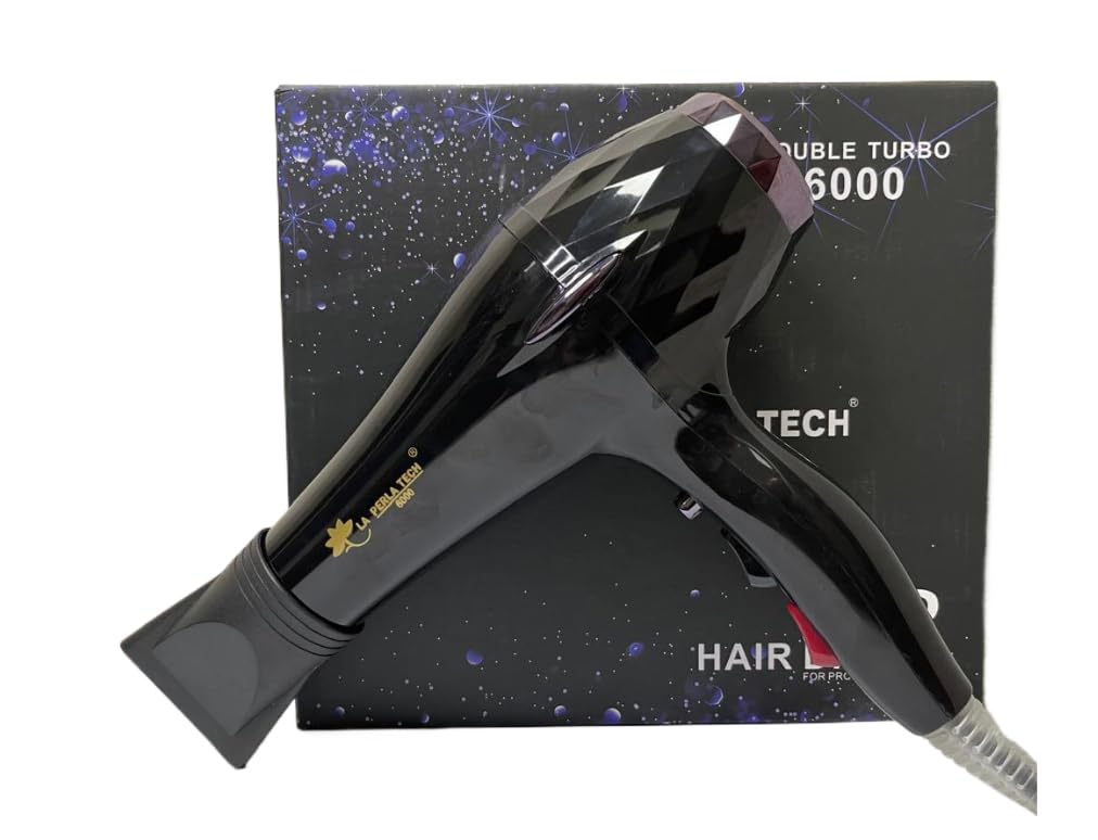 LA PERLA TECH Pro Hair Hand Dryer Professional Salon Blow Dryer Double 6000 Dryer