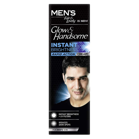 فير اند لوفلي كريم لمعان فوري من جلو هاندسوم للحماية من الشمس، 50 غرام Fair & Lovely Glow Handsome Instant Brightness Cream 2X Sun Protection,50