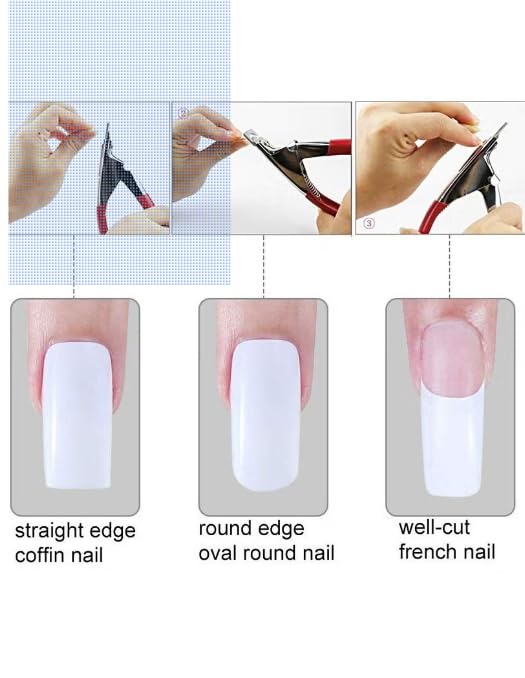 Nail Clippers Scissors U Shape Manicure False Nail Tip Cutter Suitable for Acrylic Gel and Artificial Nail Tips