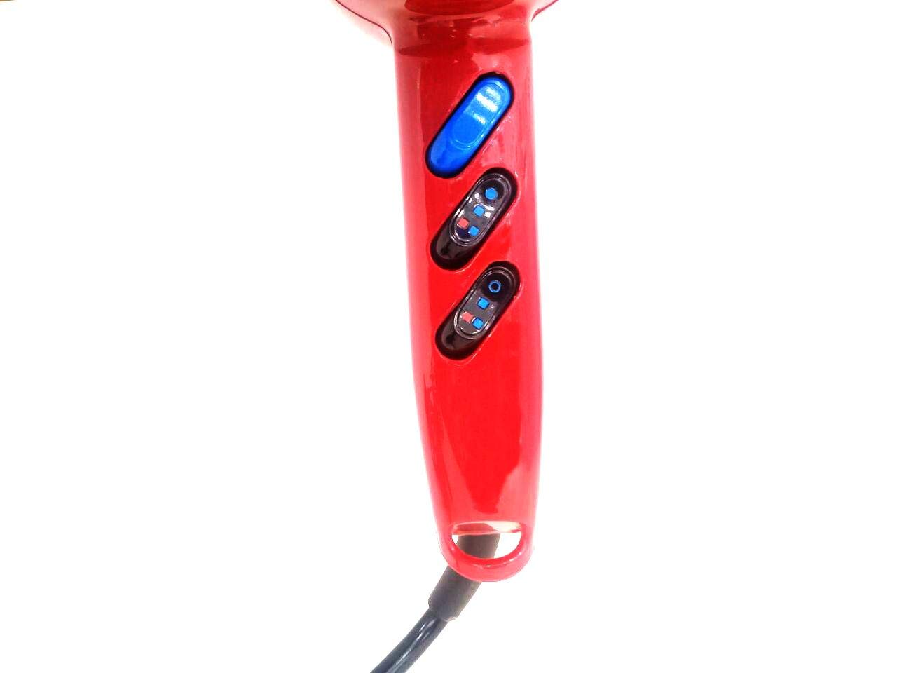 Techno Electra Formula 6000 Hair Dryer, Salon Professional Blow Dryer, ITALY- Red