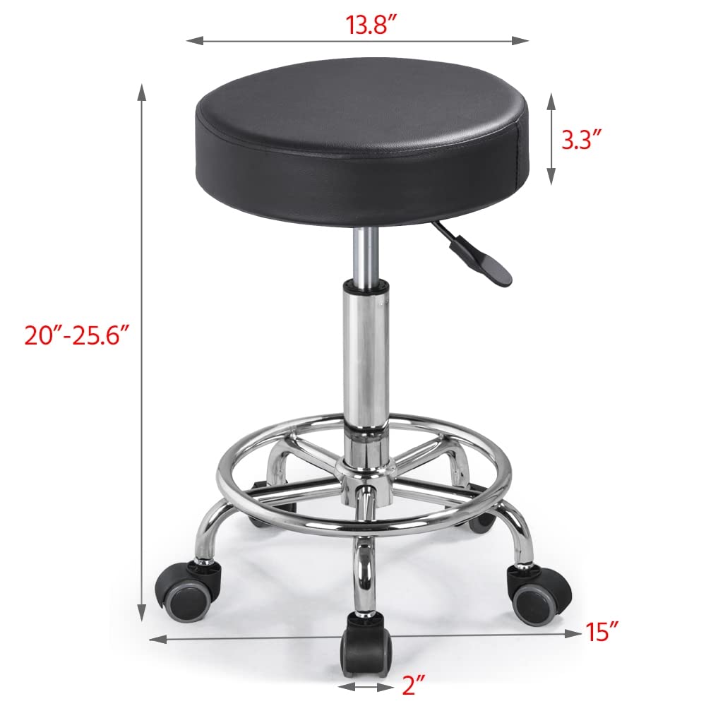 LA PERLA TECH 2 Folding Massage Table With-Carry Case-with Rolling Stool Portable Massage -Spa-Therapy Table/Headrest & Armrest Black with Stool Adjustable Swivel Salon Chair Massage