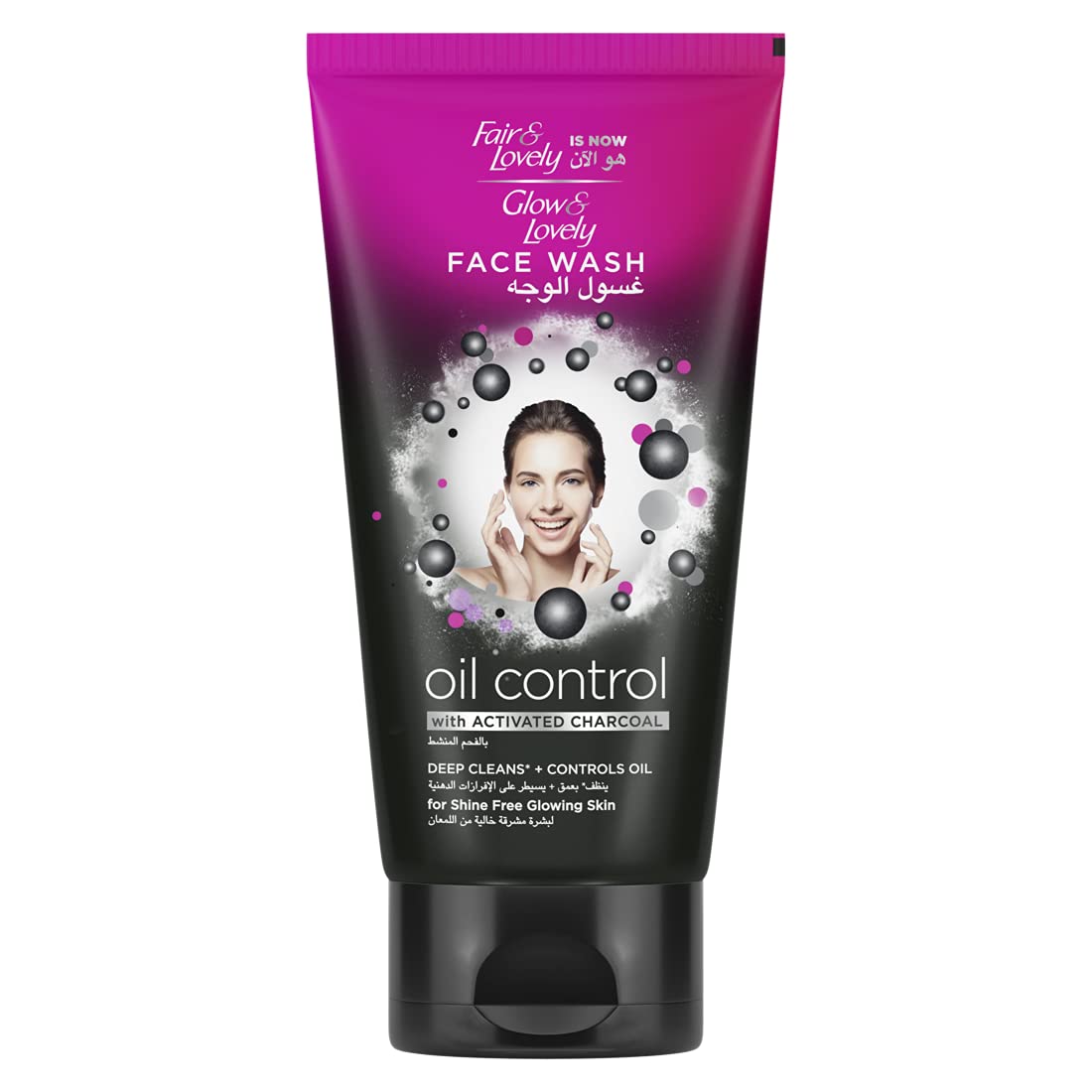 Glow & Lovely Formerly Fair & Lovely Face Wash With Activated Charcoal Oil Control To Deep Clean + Control Oil 150ml