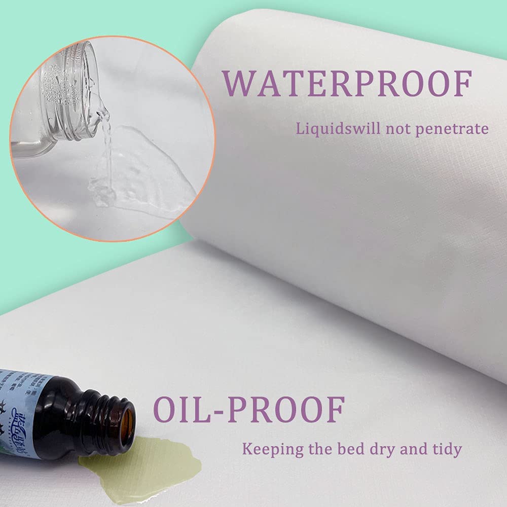 Disposable Massage Table Sheets – Non-Woven Fabric Spa Bed Cover, White, 50 Pieces per Roll
