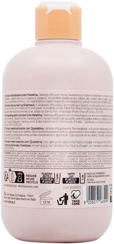 انيبريا شامبو اعادة هيكلة الكيراتين بالايس كريم - شامبو ريستروتورانت 300 مل Inebrya Ice Cream Keratin Restructuring Shampoo - Shampoo Ristrutturante 300ml