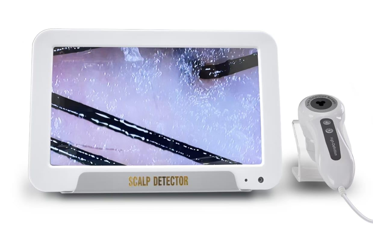 Scalp Detector with Monitor, Hair Analysis System, Digital Display Screen Diagnosis MultiFunctional Hair Follicle Skin Analyserجهاز كشف فروة الرأس مع شاشة، نظام تحليل الشعر، شاشة عرض رقمية لتشخيص بشرة بصيلات الشعر متعدد الوظائف