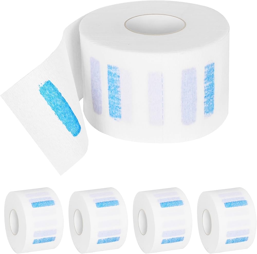 Disposable Barber Neck Paper - Hairdressing Accessory Tool - 5 Rolls - 500 Neck Strips