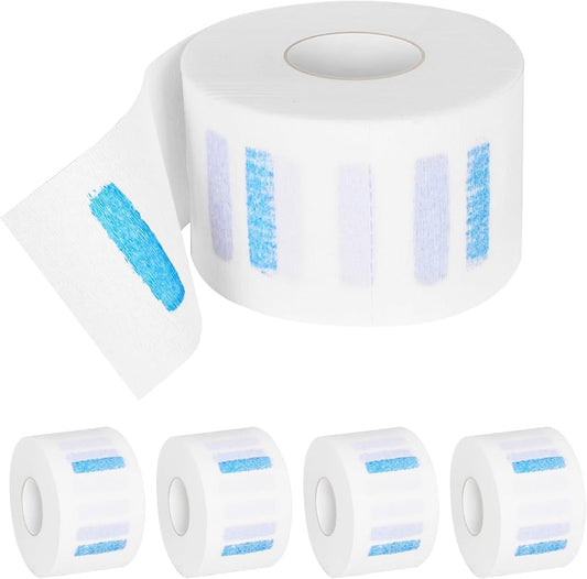 Disposable Barber Neck Paper - Hairdressing Accessory Tool - 5 Rolls - 500 Neck Strips