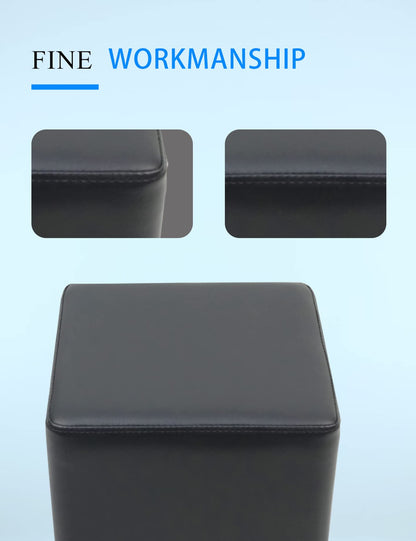 Waterproof Leather Ottoman: Stylish and Functional Foot Rest for Manicure Stores, Spas, Salons, and Barbershops (Black)