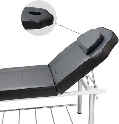 Facial-Massage -Medical -Clinic Equipment Furniture Reclining Bed Heavy Duty -High-Density Foam (Black) 1 YEAR WARRANTY