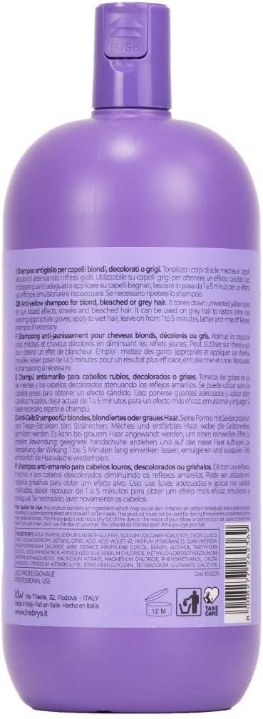 شامبو بلونديس نو يلو من إنبريا، 1000 مل Inebrya Blondesse No-Yellow Shampoo 1000 ml
