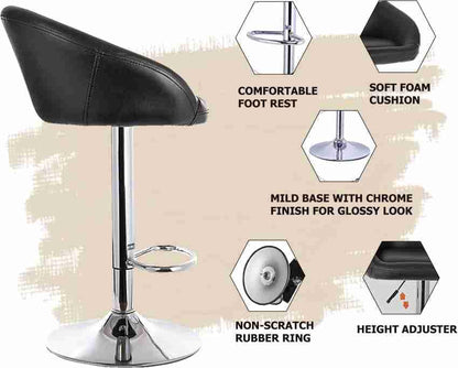 Reception Stool, Counter Chair, Bar Stool, Restaurant High Stools, Rotate Lift Small Backrest PU Sponge Pad Height 62-82cm Suitable for 90-120cm Bar Counter Color : Black