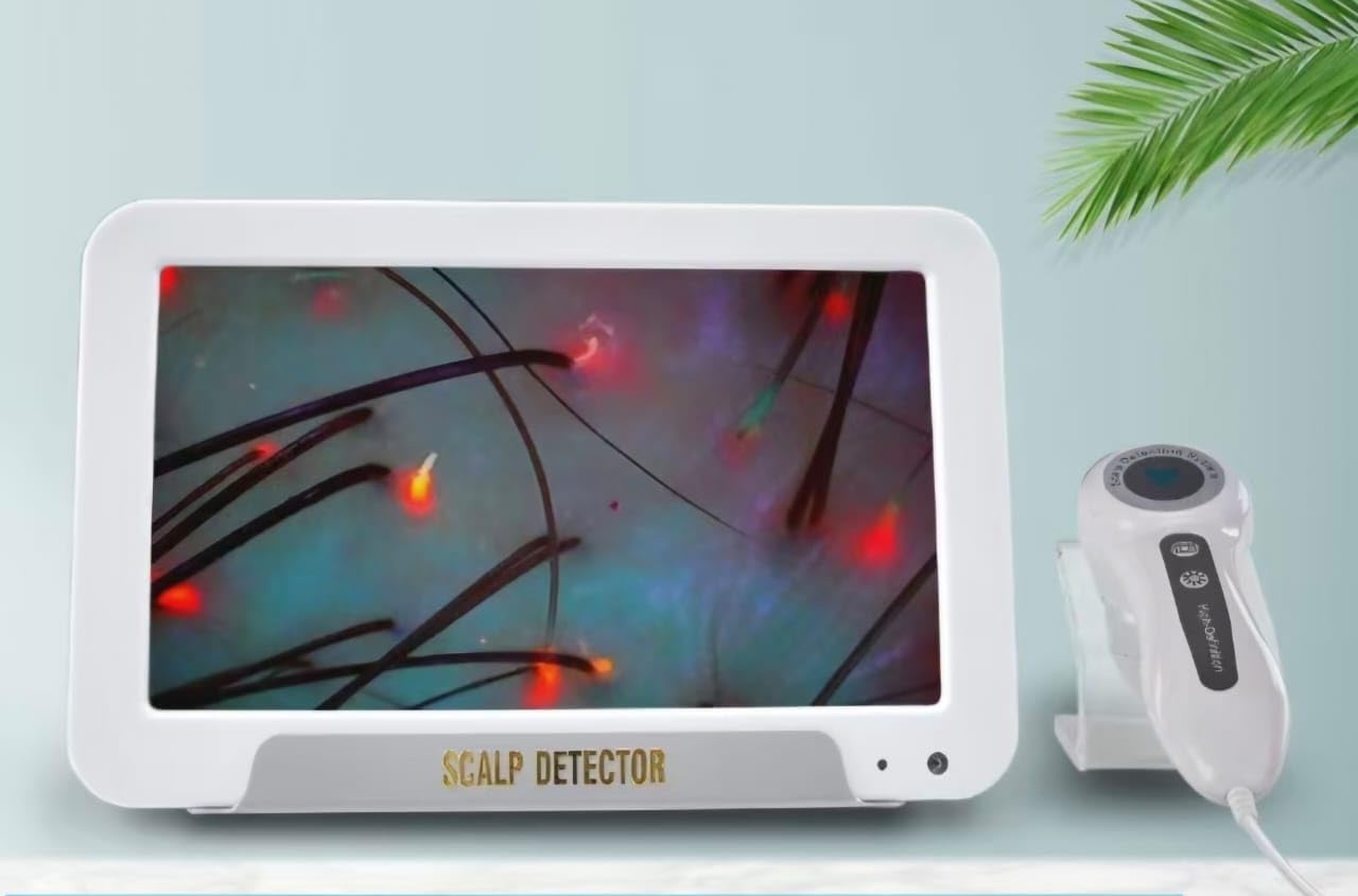 Scalp Detector with Monitor, Hair Analysis System, Digital Display Screen Diagnosis MultiFunctional Hair Follicle Skin Analyserجهاز كشف فروة الرأس مع شاشة، نظام تحليل الشعر، شاشة عرض رقمية لتشخيص بشرة بصيلات الشعر متعدد الوظائف