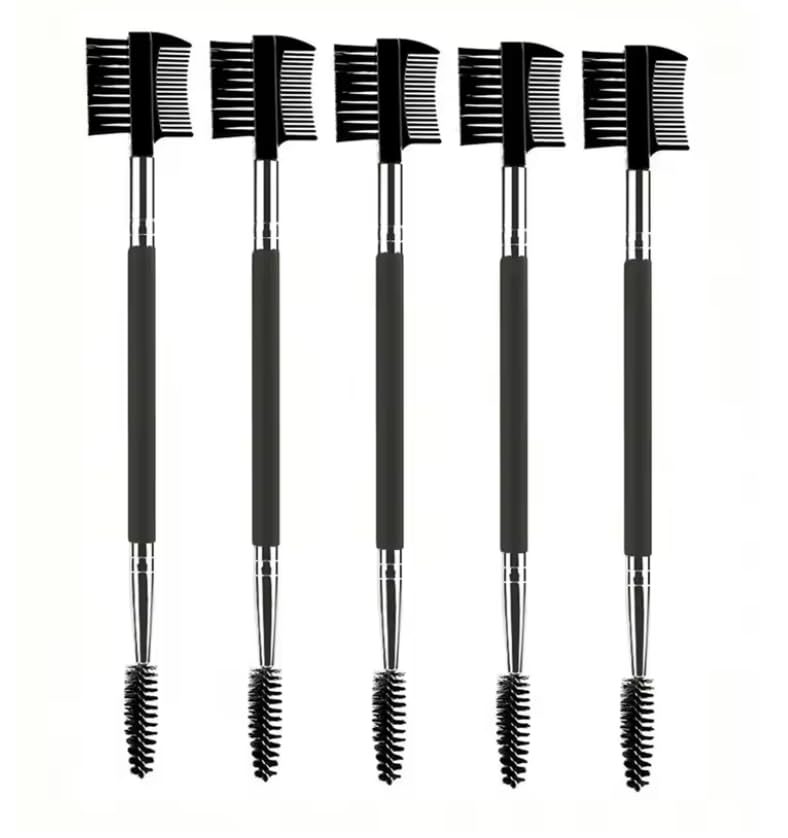 5 Pics Double Ended Makeup Eyebrow Brush