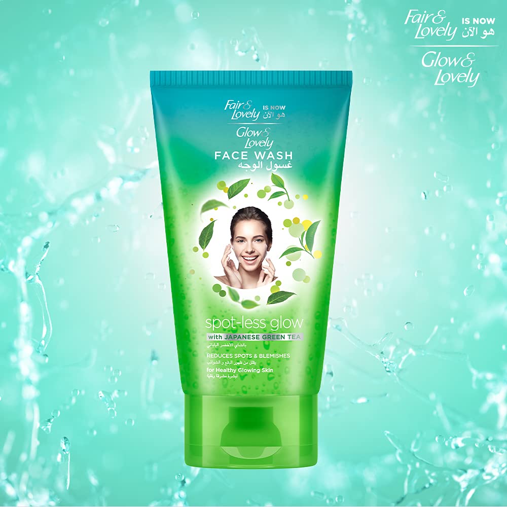 Unilever Glow & Lovely Formerly Fair & Lovely Face Wash With Japanese Green Tea Spotless Glow To Reduce Spots And Blemishes, 150ml (Pack Of 2)