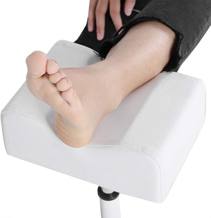 Stool Chair with Footrest,Adjustable Foot Care Pedicure Nail Stool,Pedicure Manicure Technician Nail Footrest Salon Spa Equipment(white)
